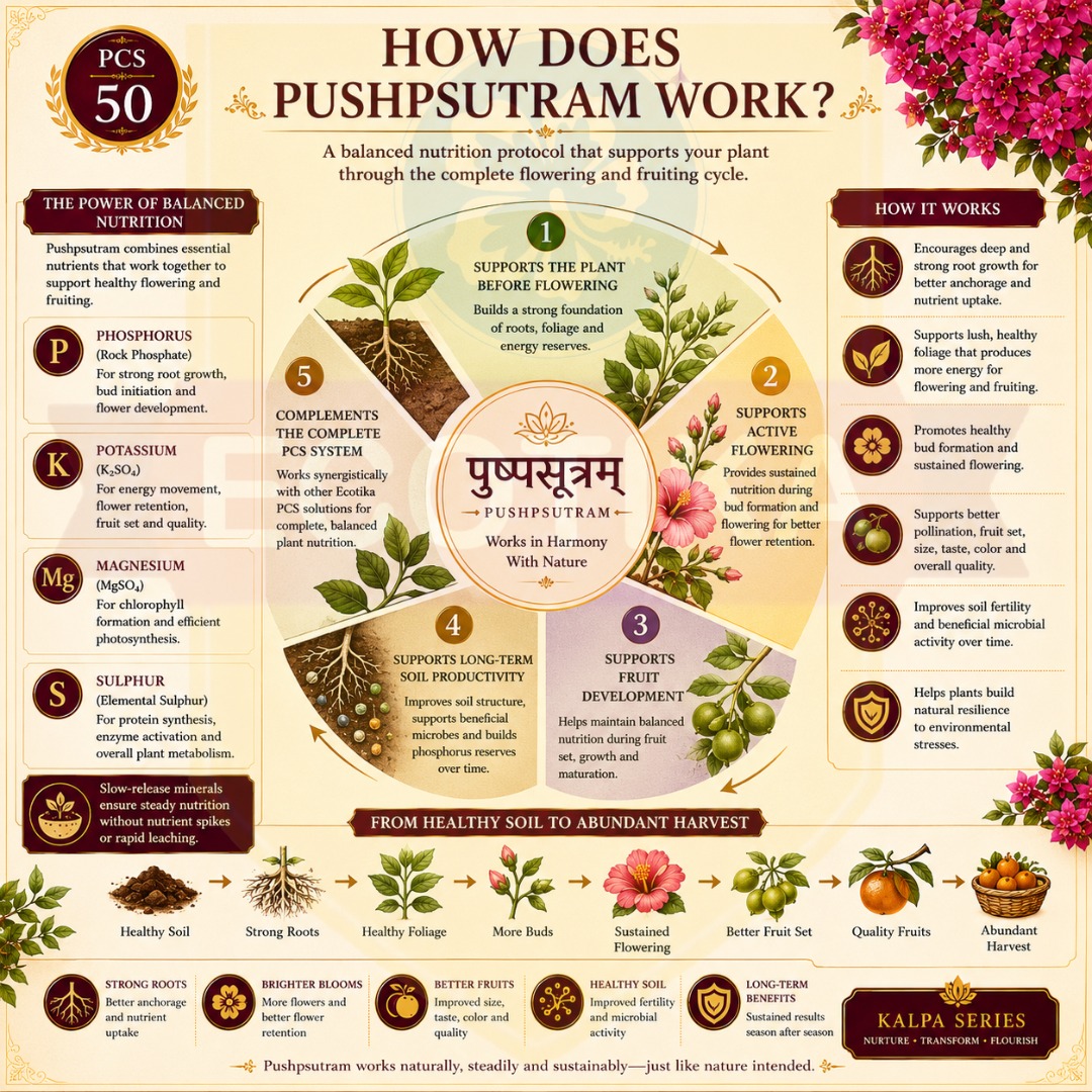 Pushpsutram PCS-50 | Flowering & Fruiting Plant Nutrition | Ecotika - Image 2